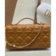 Replica Borsa Dior My Dior con Maniglia 21 cm Caffè Imitazioni Falso