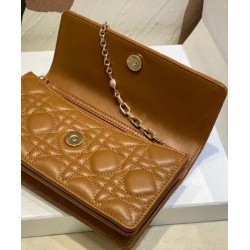 Replica Borsa Dior My Dior con Maniglia 21 cm Caffè Imitazioni Falso