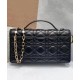 Replica Borsa Dior My Dior con Maniglia 21 cm Nera Imitazioni Falso