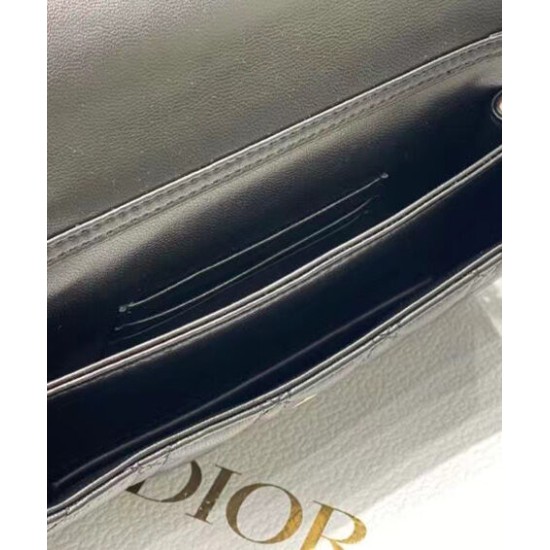 Replica Borsa Dior My Dior con Maniglia 21 cm Nera Imitazioni Falso