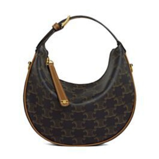 Borsa Celine Teen Celine Lulu replica Celine con stampa logo 120722 Caffè Imitazione