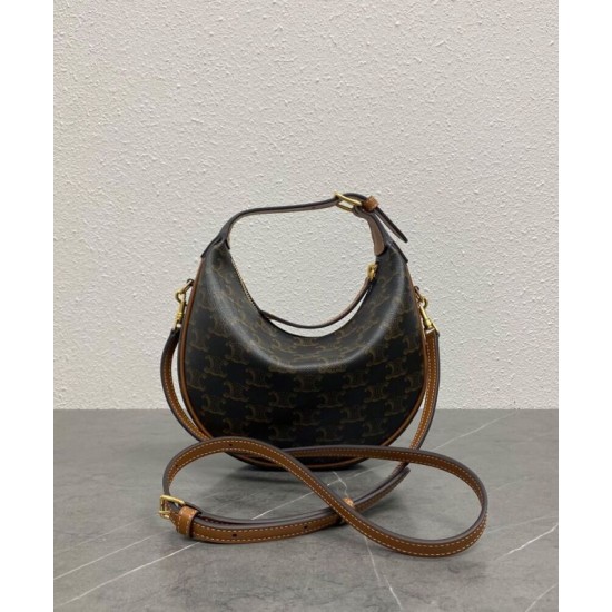 Borsa Celine Teen Celine Lulu replica Celine con stampa logo 120722 Caffè Imitazione