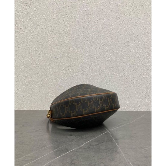 Borsa Celine Teen Celine Lulu replica Celine con stampa logo 120722 Caffè Imitazione