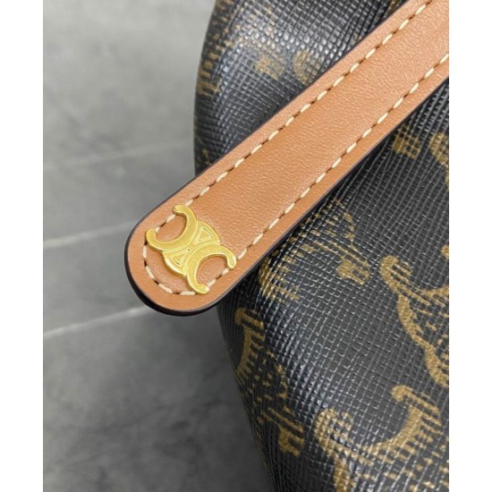Borsa Celine Teen Celine Lulu replica Celine con stampa logo 120722 Caffè Imitazione