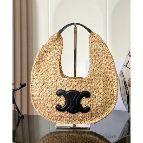 Borsa Hobo Classic Basket replica Celine 112772 Nero/Caffè Imitazione