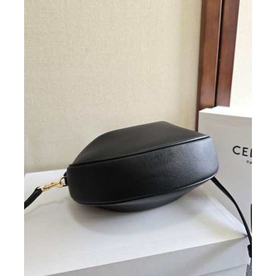 Borsa Hobo Celine Teen Celine Lulu replica Celine in pelle di vitello granata 120723 Nero/Crema Imitazione