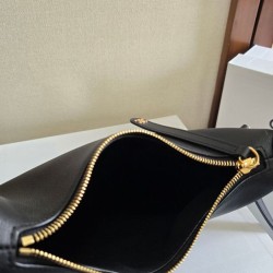 Borsa Hobo Celine Teen Celine Lulu replica Celine in pelle di vitello granata 120723 Nero/Crema Imitazione