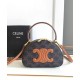 Borsa Half Moon Box con stampa logo Celine replica Celine 10K642 Caffè Imitazione
