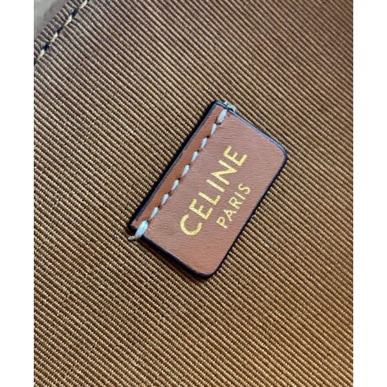 Borsa Half Moon Box con stampa logo Celine replica Celine 10K642 Caffè Imitazione