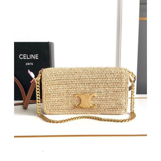 Borsa Celine Multipochette Rafia replica Celine 10M432 Caffè Imitazione