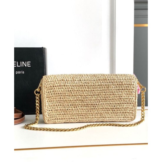 Borsa Celine Multipochette Rafia replica Celine 10M432 Caffè Imitazione