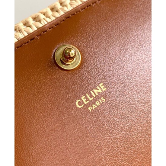 Borsa Celine Multipochette Rafia replica Celine 10M432 Caffè Imitazione