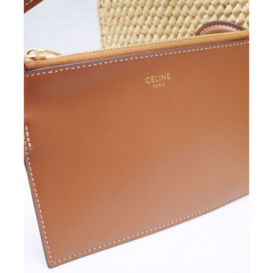 Borsa Celine Cabas Thais Piccola replica Celine 116302 Caffè
