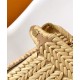 Replica Borsa Fendi Peekaboo Sabbia in Pelle e Fibre Intrecciate 8BN335 Albicocca Imitazioni Falso