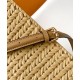 Replica Borsa Fendi Peekaboo Sabbia in Pelle e Fibre Intrecciate 8BN335 Albicocca Imitazioni Falso