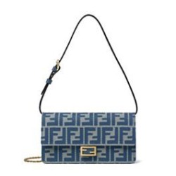 Portafoglio Baguette Fendi con catena replica Fendi 8M0498 Blu Imitazione 