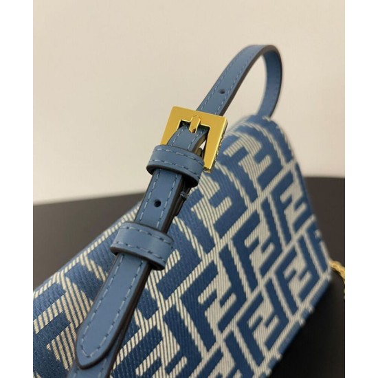 Portafoglio Baguette Fendi con catena replica Fendi 8M0498 Blu Imitazione 