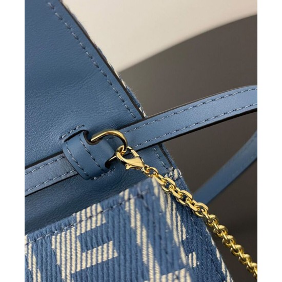 Portafoglio Baguette Fendi con catena replica Fendi 8M0498 Blu Imitazione 