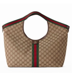 Borsa tote Gucci Giglio grande replica 853971 caffè/blu Imitazione
