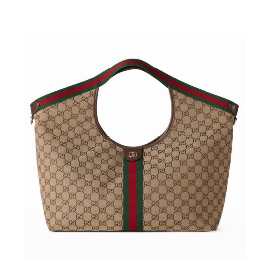 Borsa tote Gucci Giglio grande replica 853971 caffè/blu Imitazione