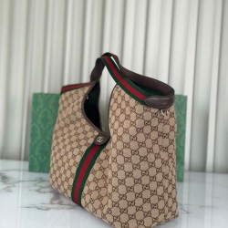 Borsa tote Gucci Giglio grande replica 853971 caffè/blu Imitazione