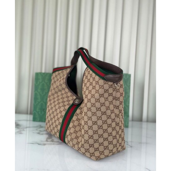 Borsa tote Gucci Giglio grande replica 853971 caffè/blu Imitazione