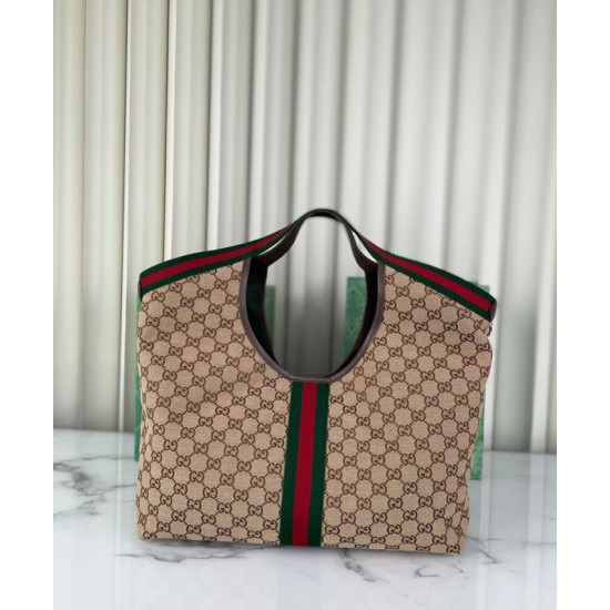 Borsa tote Gucci Giglio grande replica 853971 caffè/blu Imitazione