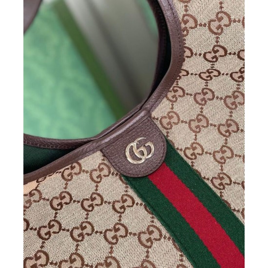 Borsa tote Gucci Giglio grande replica 853971 caffè/blu Imitazione