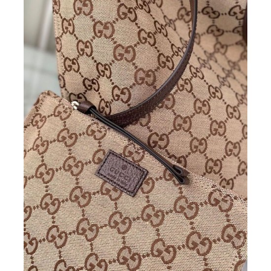 Borsa tote Gucci Giglio grande replica 853971 caffè/blu Imitazione