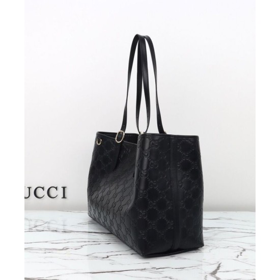 Replica Borsa tote grande Gucci GG Emblem imitazione 815213 Nero Imitazioni Falso