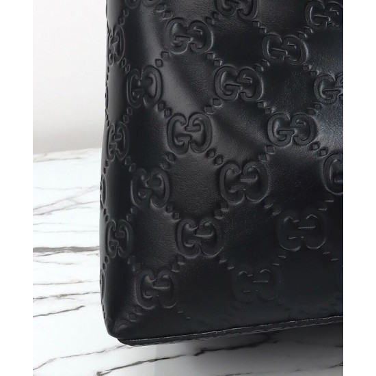 Replica Borsa tote grande Gucci GG Emblem imitazione 815213 Nero Imitazioni Falso