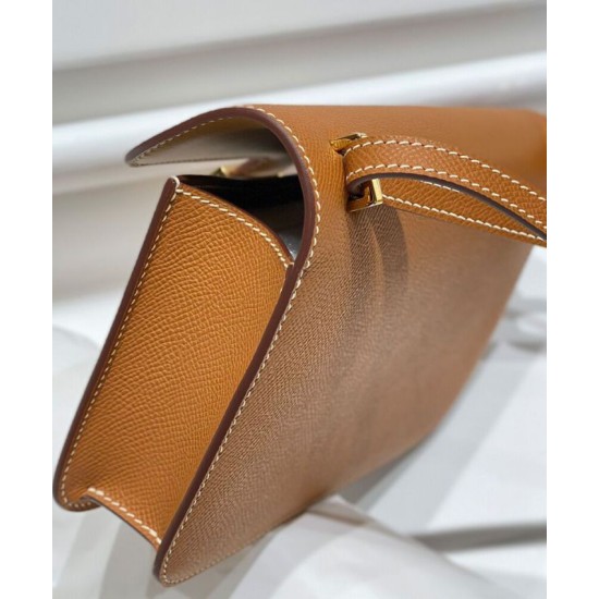 Borsa Hermès Constance Elan Long Clutch Etoupe Epsom Replica Hermès Marrone/Grigio Imitazione