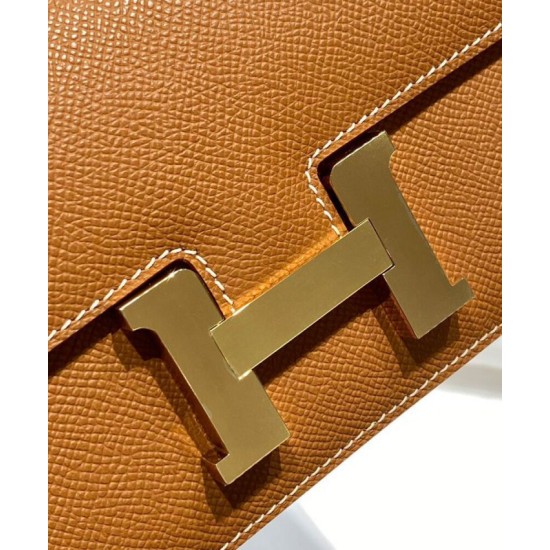 Borsa Hermès Constance Elan Long Clutch Etoupe Epsom Replica Hermès Marrone/Grigio Imitazione
