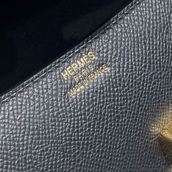 Replica Borsa Hermès Constance Elan Long Clutch Etoupe Epsom Nera Imitazioni Falso