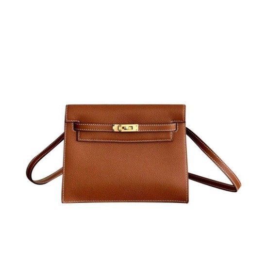 Borsa Hermès Kelly Replica Hermès Danse 22 cm Caffè/Grigio Imitazione Outlet