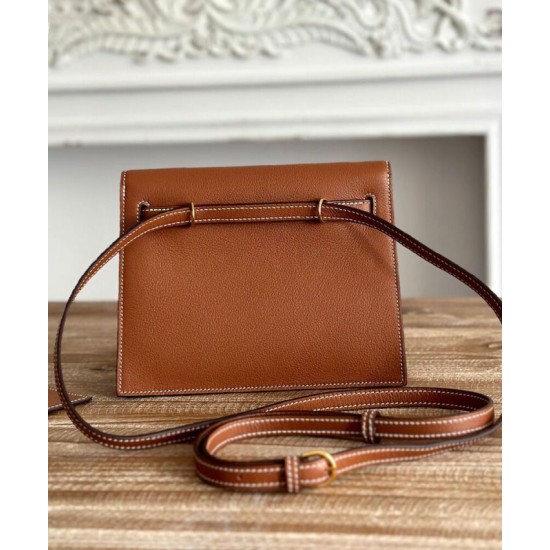 Borsa Hermès Kelly Replica Hermès Danse 22 cm Caffè/Grigio Imitazione Outlet