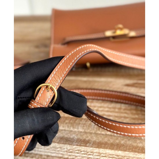 Borsa Hermès Kelly Replica Hermès Danse 22 cm Caffè/Grigio Imitazione Outlet
