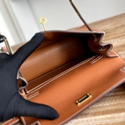 Borsa Hermès Kelly Replica Hermès Danse 22 cm Caffè/Grigio Imitazione Outlet