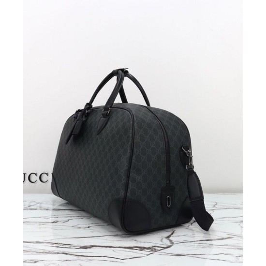 Borsa da viaggio Gucci GG Emblem grande Replica Gucci 821158 Nero Imitazione
