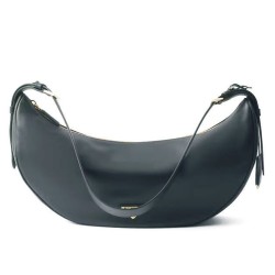 Replica Borsa a tracolla Prada Demi-lune Grande 1BC255 Nero/Bianco/Caffè Imitazione 