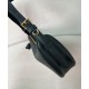 Replica Borsa a tracolla Prada Demi-lune Grande 1BC255 Nero/Bianco/Caffè Imitazione 