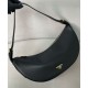 Replica Borsa a tracolla Prada Demi-lune Grande 1BC255 Nero/Bianco/Caffè Imitazione 