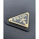 Replica Borsa a tracolla Prada Demi-lune Grande 1BC255 Nero/Bianco/Caffè Imitazione 