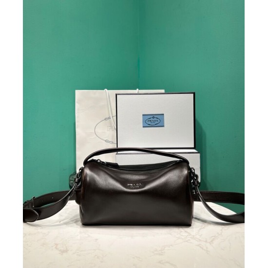 Borsa a tracolla Prada Nappa Replica 2VH188 Caffè scuro Imitazione