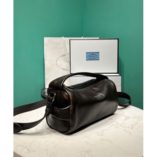 Borsa a tracolla Prada Nappa Replica 2VH188 Caffè scuro Imitazione