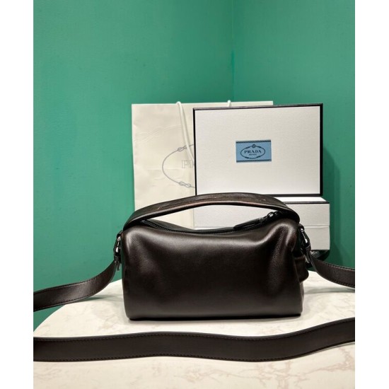 Borsa a tracolla Prada Nappa Replica 2VH188 Caffè scuro Imitazione