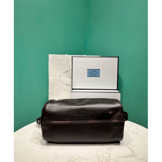 Borsa a tracolla Prada Nappa Replica 2VH188 Caffè scuro Imitazione