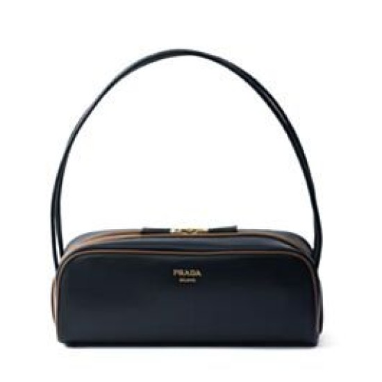 Replica Borsa a tracolla Prada Swing Smooth 1BC249 Nero Imitazione