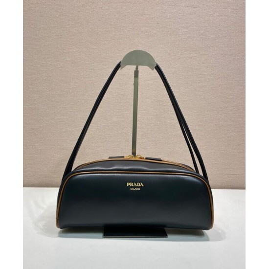 Replica Borsa a tracolla Prada Swing Smooth 1BC249 Nero Imitazione