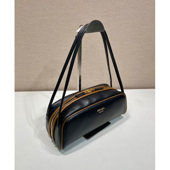 Replica Borsa a tracolla Prada Swing Smooth 1BC249 Nero Imitazione